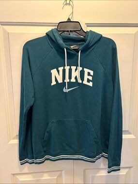 Men’s Nike Teal Hoodie with White Logo size Medium